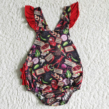 Load image into Gallery viewer, Crawfish print backless bubbles baby girls summer romper