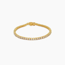 Load image into Gallery viewer, Goldtone Finish Victorian Cubic Zirconia Tennis 8 Inch Bracelet