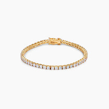 Load image into Gallery viewer, Goldtone Finish Victorian Cubic Zirconia Tennis 7 Inch Bracelet