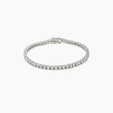 Load image into Gallery viewer, Silvertone Finish Victorian Cubic Zirconia Tennis 8 Inch Bracelet