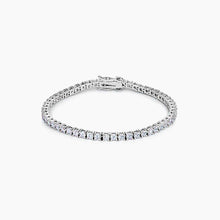 Load image into Gallery viewer, Silvertone Finish Victorian Cubic Zirconia Tennis 7 Inch Bracelet