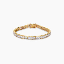 Load image into Gallery viewer, Princess Cut CZ Gold Tone Tennis Bracelet