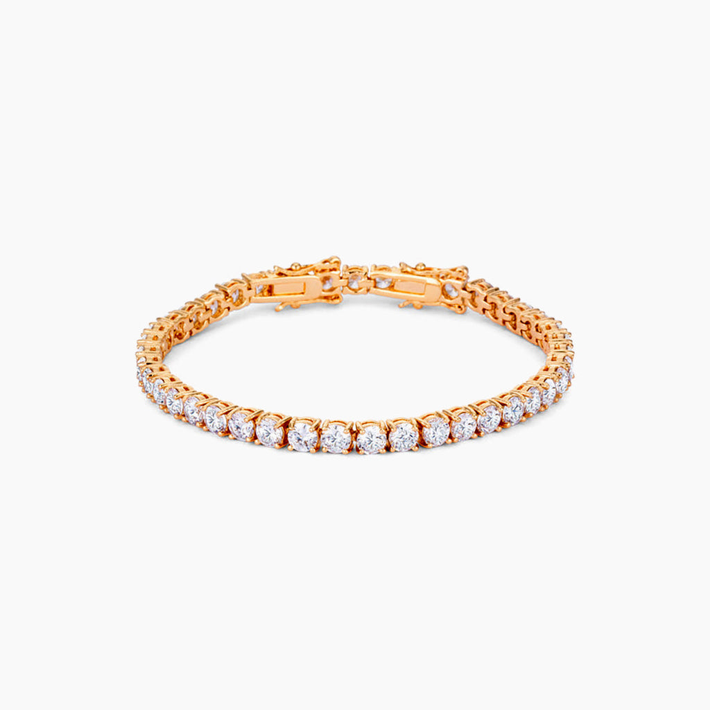 17.6 Ct Gold Plated Tennis Bracelet with Shimmering Round CZ