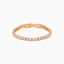 Load image into Gallery viewer, 17.6 Ct Gold Plated Tennis Bracelet with Shimmering Round CZ