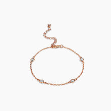Load image into Gallery viewer, 1Ct Rose Gold Plated Clear CZ Round Bezel Saturn Bracelet