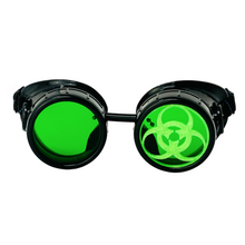 Load image into Gallery viewer, Mad Scientist Goggles – Biohazard - Cosplay Eyewear -  blue, purple, red, green lenses