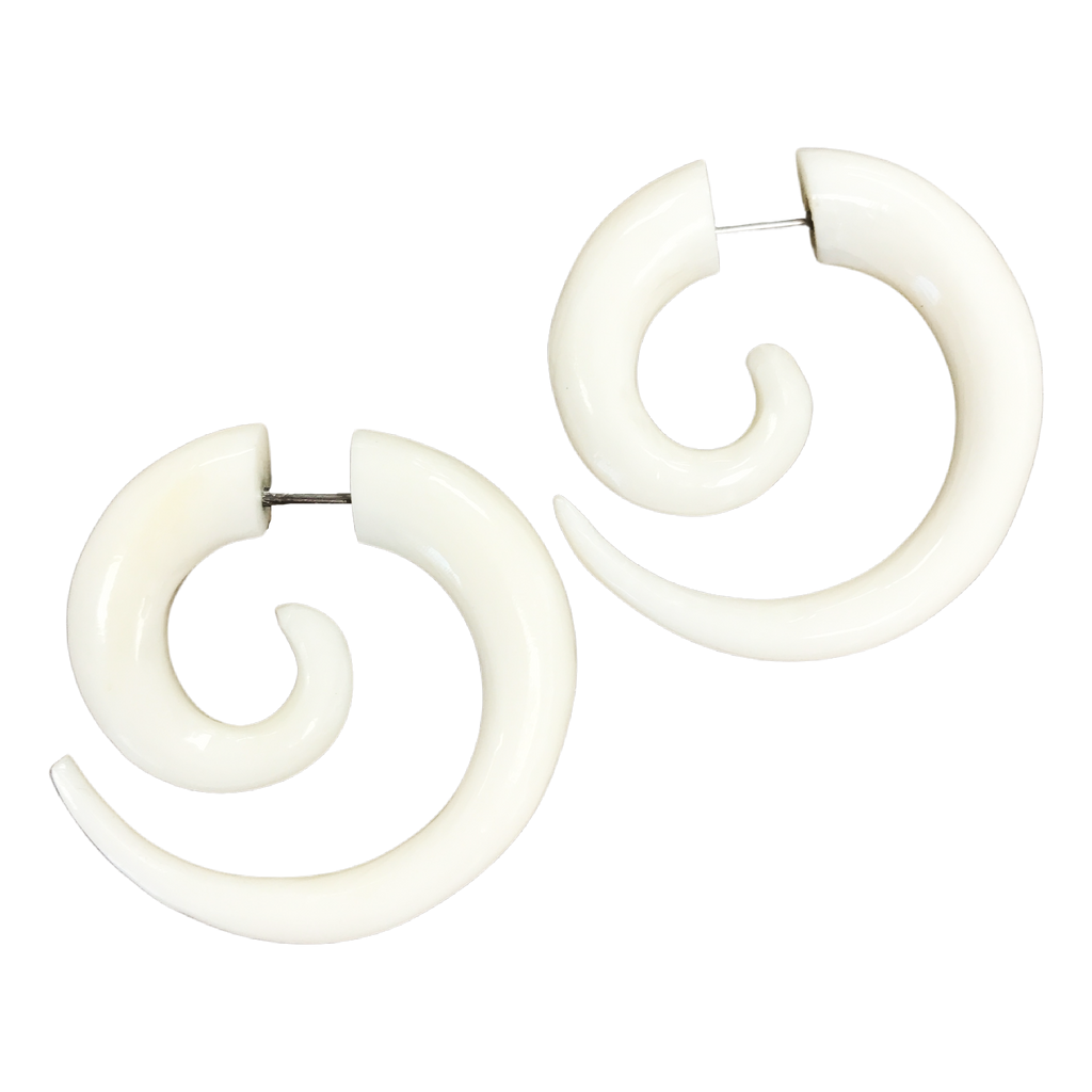 Boho Wooden Hoop Earrings- brown, black, white