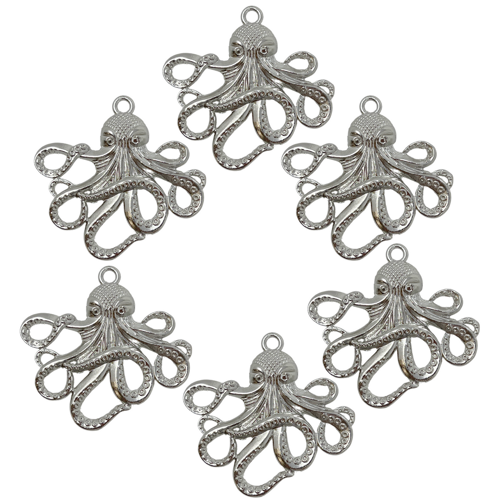 Steampunk Octopus Charms 6 pcs Jewelry Making Supplies