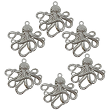 Load image into Gallery viewer, Steampunk Octopus Charms 6 pcs Jewelry Making Supplies