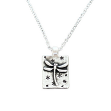 Load image into Gallery viewer, Tiny Dragonfly Pendant Necklace Minimalist Nature Jewelry Gift Silver