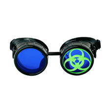 Load image into Gallery viewer, Mad Scientist Goggles – Biohazard - Cosplay Eyewear -  blue, purple, red, green lenses