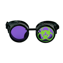Load image into Gallery viewer, Mad Scientist Goggles – Biohazard - Cosplay Eyewear -  blue, purple, red, green lenses