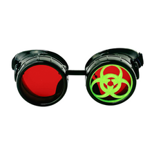 Load image into Gallery viewer, Mad Scientist Goggles – Biohazard - Cosplay Eyewear -  blue, purple, red, green lenses