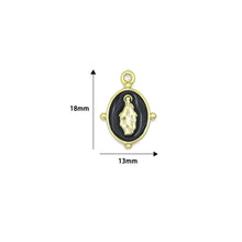 Load image into Gallery viewer, Oval Black/White/Blue/GreenEnamel Mary Saint Oval shape Pendant, Sku#B135