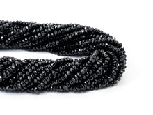 Load image into Gallery viewer, Quality Faceted Black Spinel Rondelle Beads 1x2mm/2x3mm/2x4m, SKU#U101