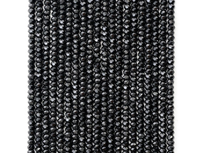 Quality Faceted Black Spinel Rondelle Beads 1x2mm/2x3mm/2x4m, SKU#U101
