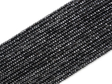 Load image into Gallery viewer, Quality Faceted Black Spinel Rondelle Beads 1x2mm/2x3mm/2x4m, SKU#U101