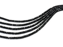 Load image into Gallery viewer, Quality Faceted Black Spinel Rondelle Beads 1x2mm/2x3mm/2x4m, SKU#U101