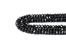 Load image into Gallery viewer, Quality Faceted Black Spinel Rondelle Beads 1x2mm/2x3mm/2x4m, SKU#U101