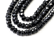 Load image into Gallery viewer, Quality Faceted Black Spinel Rondelle Beads 1x2mm/2x3mm/2x4m, SKU#U101