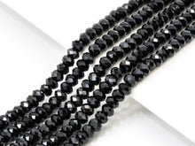 Load image into Gallery viewer, Quality Faceted Black Spinel Rondelle Beads 1x2mm/2x3mm/2x4m, SKU#U101