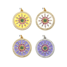Load image into Gallery viewer, CZ Enamel Sunflower Charm, Sku#B163