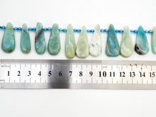 Load image into Gallery viewer, High Quality Natural Amazonite Teardrop beads, 23-36mm, Long Teardrop Blue Gemstone Beads, 15.5inch strand, SKU#U142