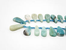 Load image into Gallery viewer, High Quality Natural Amazonite Teardrop beads, 23-36mm, Long Teardrop Blue Gemstone Beads, 15.5inch strand, SKU#U142