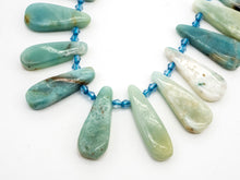 Load image into Gallery viewer, High Quality Natural Amazonite Teardrop beads, 23-36mm, Long Teardrop Blue Gemstone Beads, 15.5inch strand, SKU#U142