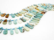 Load image into Gallery viewer, High Quality Natural Amazonite Teardrop beads, 23-36mm, Long Teardrop Blue Gemstone Beads, 15.5inch strand, SKU#U142