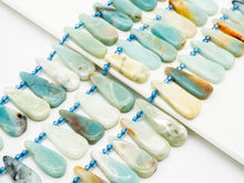 Load image into Gallery viewer, High Quality Natural Amazonite Teardrop beads, 23-36mm, Long Teardrop Blue Gemstone Beads, 15.5inch strand, SKU#U142