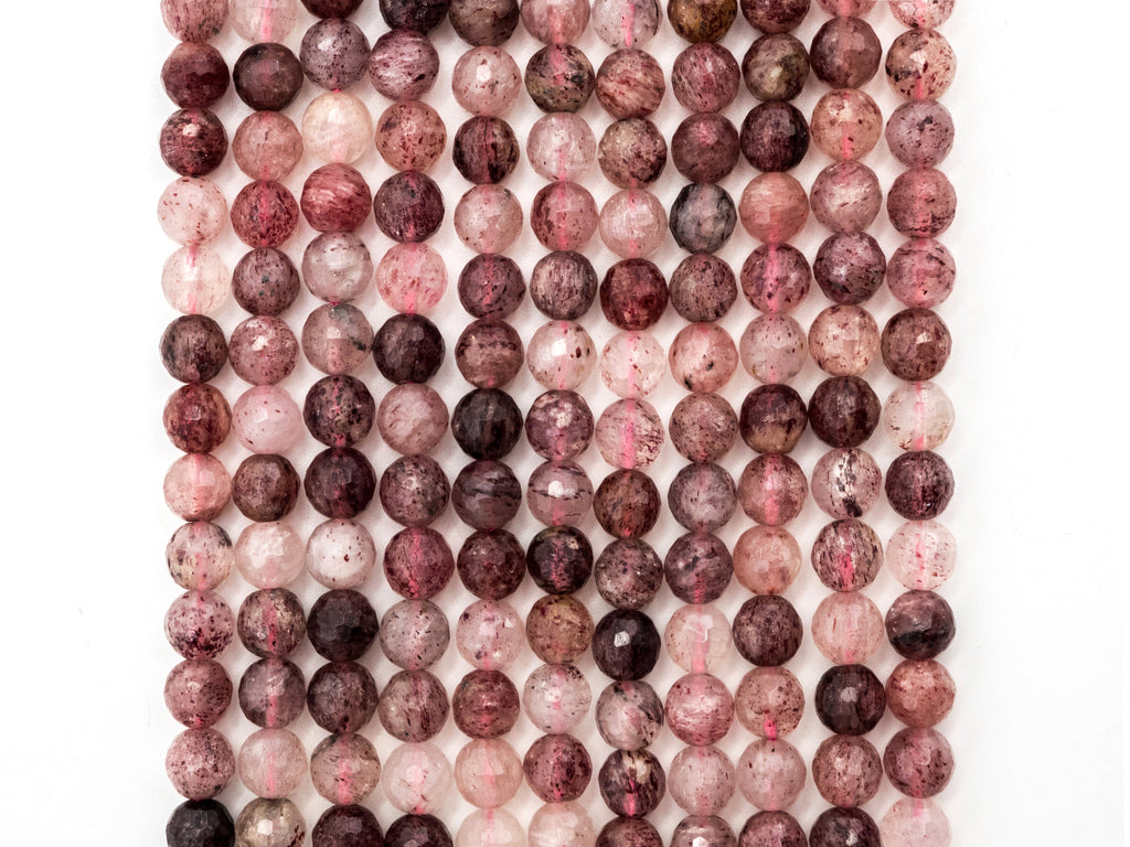 Natural strawberry quartz faceted beads, 6mm/8mm/10mmSKU#137