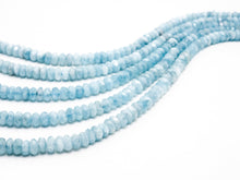 Load image into Gallery viewer, High Quality Natural Aquamarine Rondelle beads, 5x7mm/5x8mm, Faceted Rondelle Gemstone Beads, 15.5inch strand, SKU#U139