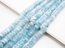 Load image into Gallery viewer, High Quality Natural Aquamarine Rondelle beads, 5x7mm/5x8mm, Faceted Rondelle Gemstone Beads, 15.5inch strand, SKU#U139