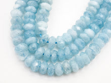 Load image into Gallery viewer, High Quality Natural Aquamarine Rondelle beads, 5x7mm/5x8mm, Faceted Rondelle Gemstone Beads, 15.5inch strand, SKU#U139