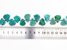 Load image into Gallery viewer, Quality Natural Chrysocolla beads,15-19mm, Teardrop Shape Top Drill Gemstone Beads, Natural Green Gemstone, 15-16inch strand, SKU#U162C