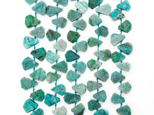 Load image into Gallery viewer, Quality Natural Chrysocolla beads,15-19mm, Teardrop Shape Top Drill Gemstone Beads, Natural Green Gemstone, 15-16inch strand, SKU#U162C