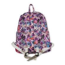 Load image into Gallery viewer, Purple floral tiger music hunter kids girls backpack