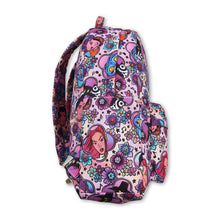 Load image into Gallery viewer, Purple floral tiger music hunter kids girls backpack