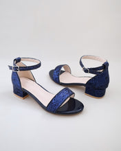Load image into Gallery viewer, Rock Glitter Low Block Heel Girls Sandals