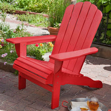 Load image into Gallery viewer, Outdoor Weather Resistant Eucalyptus Wood Adirondack Chair in Red Finish