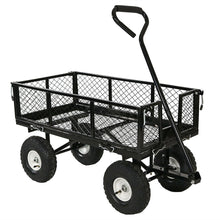 Load image into Gallery viewer, Heavy Duty Black Wheelbarrow Steel Log Garden Cart