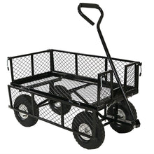 Load image into Gallery viewer, Heavy Duty Black Wheelbarrow Steel Log Garden Cart