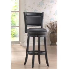 Load image into Gallery viewer, Black 29-inch Swivel Seat Barstool with Faux Leather Cushion Seat