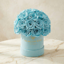 Load image into Gallery viewer, Essence Mint Green Suede Superdome Box | Turquoise Roses