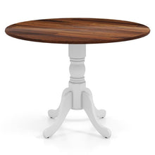 Load image into Gallery viewer, Solid Wood Round 40-inch Kitchen Dining Table with White Legs and Brown Top