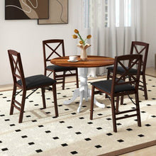 Load image into Gallery viewer, Solid Wood Round 40-inch Kitchen Dining Table with White Legs and Brown Top