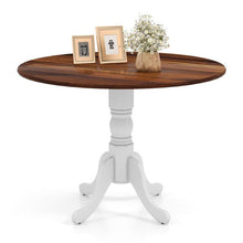 Load image into Gallery viewer, Solid Wood Round 40-inch Kitchen Dining Table with White Legs and Brown Top