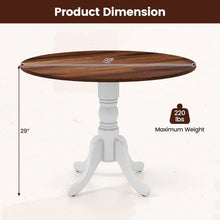 Load image into Gallery viewer, Solid Wood Round 40-inch Kitchen Dining Table with White Legs and Brown Top