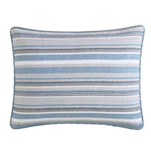 Load image into Gallery viewer, 100-Percent Cotton Blue White Grey Nautical Stripes 4 Piece Daybed Cover Set